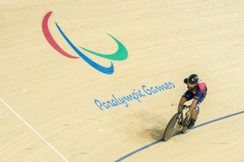 Joe Berenyi Paralympic Cyclist, 4x World Champion trains 2 days before competition starts. 